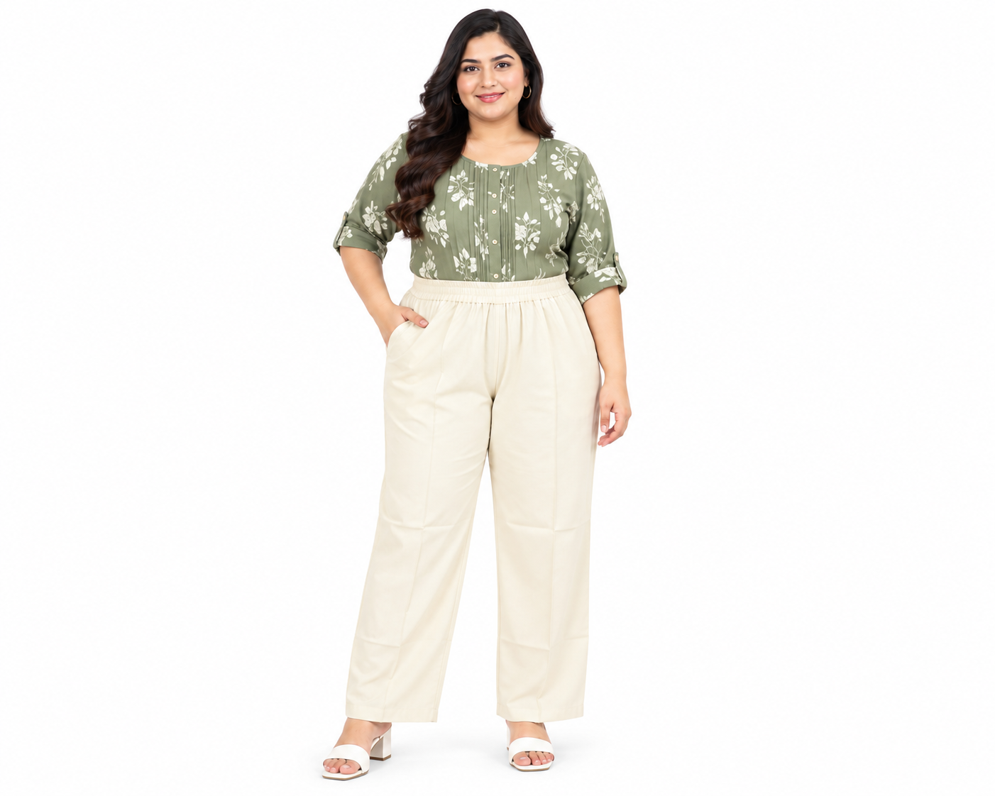 Premium Teal Straight-Leg Pant