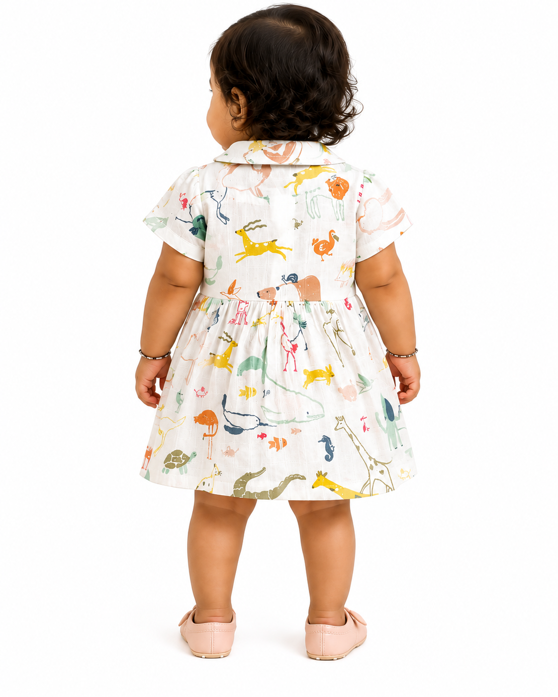 Animal Print Muslin Baby Girl Dress