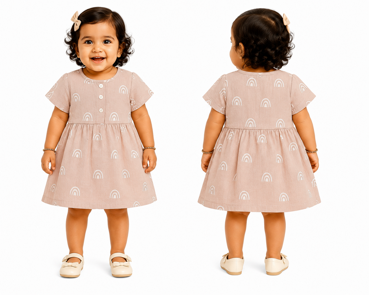 Print Muslin Baby Dress For Girl Baby