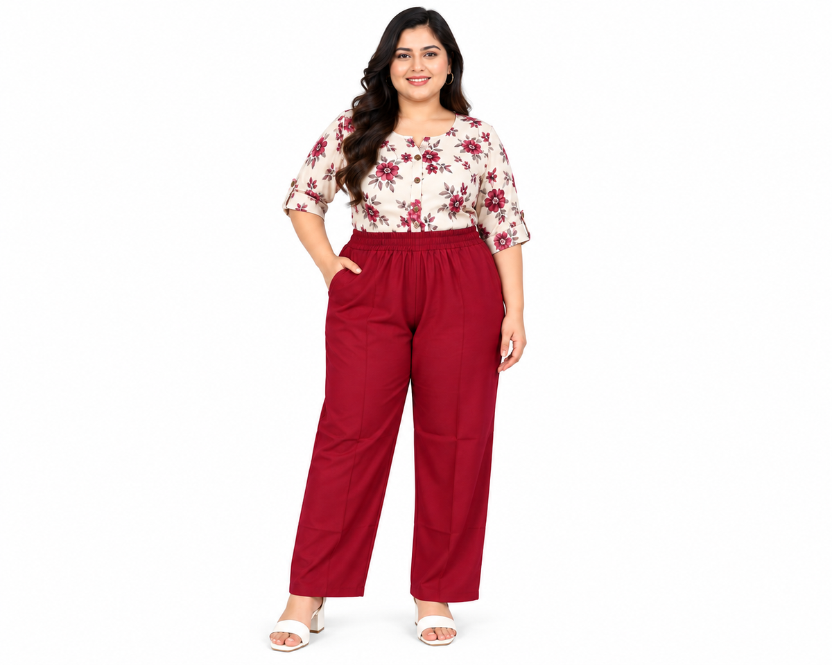 Premium Teal Straight-Leg Pant