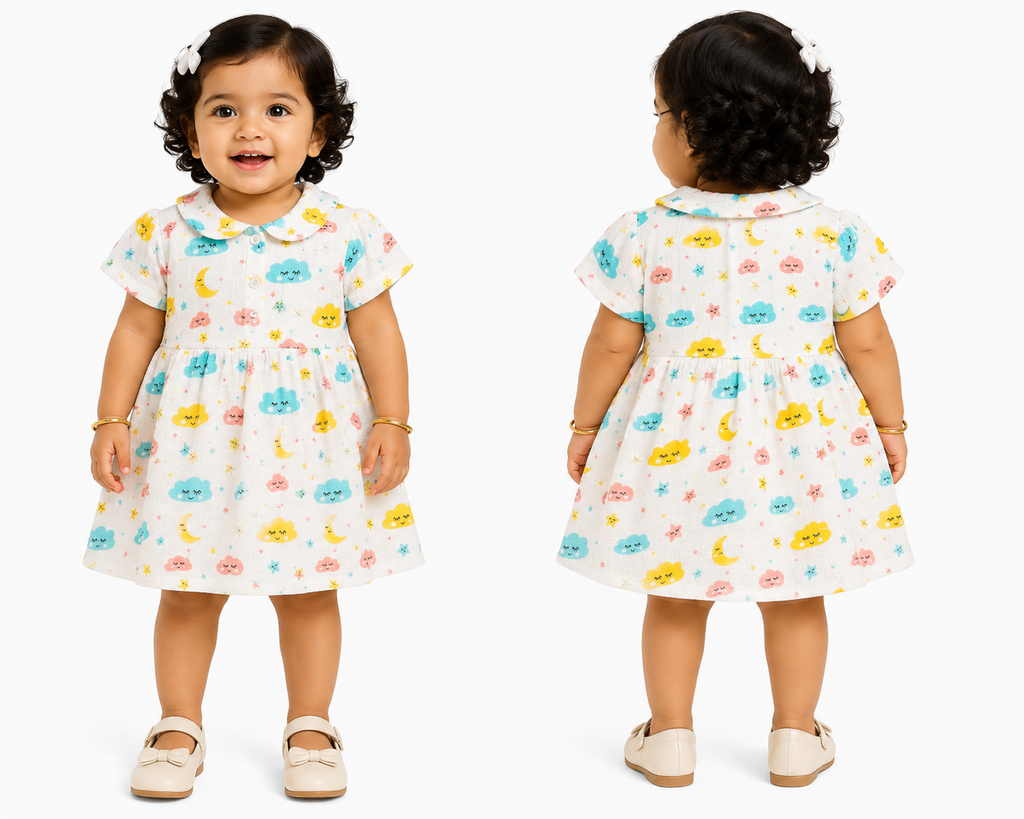 Dreamy Sky Muslin Baby Dress