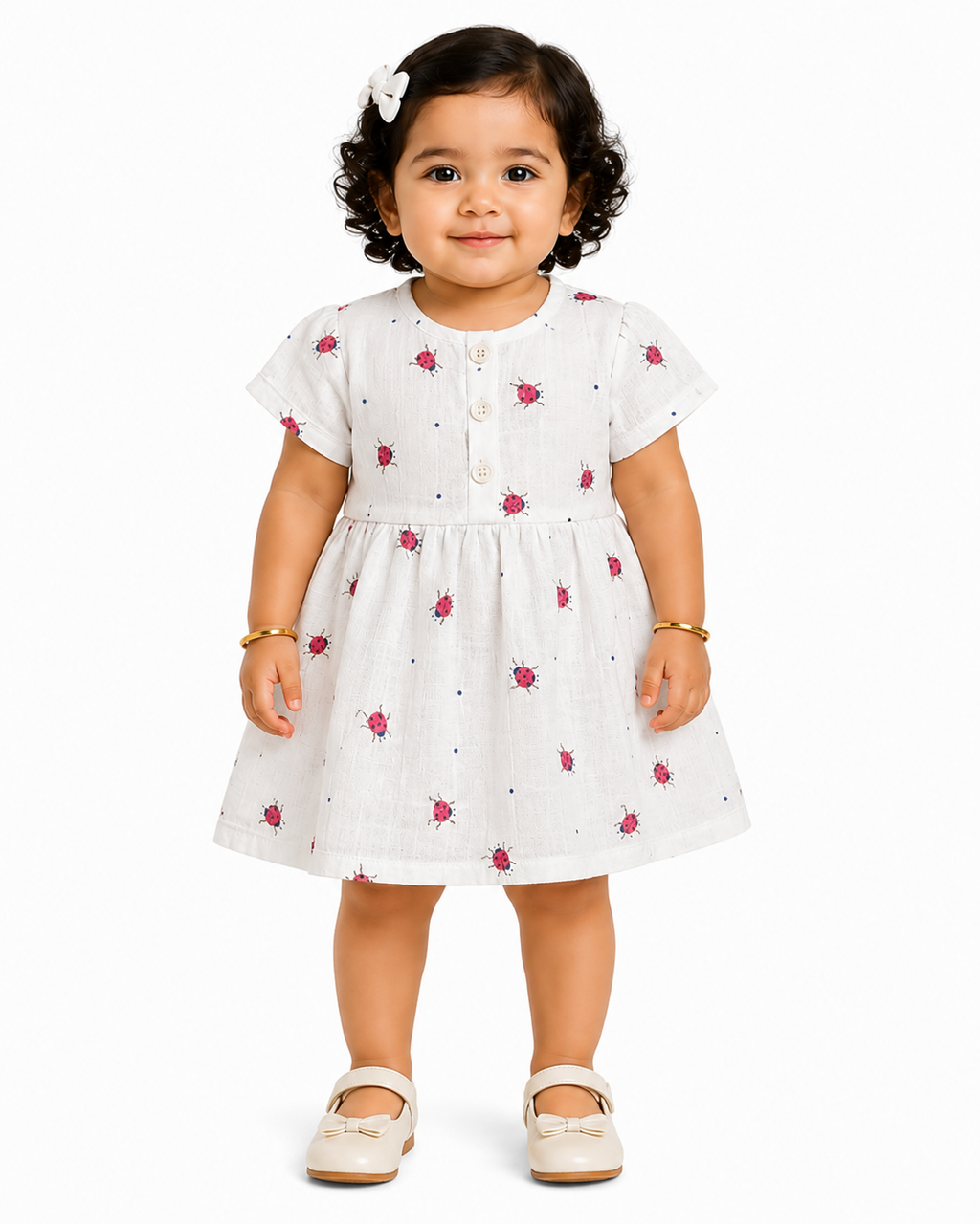 Ladybug Muslin Baby Dress