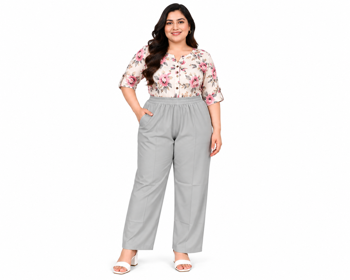 Premium Teal Straight-Leg Pant