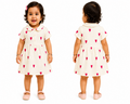 Premium Heart Print Muslin Baby Dress