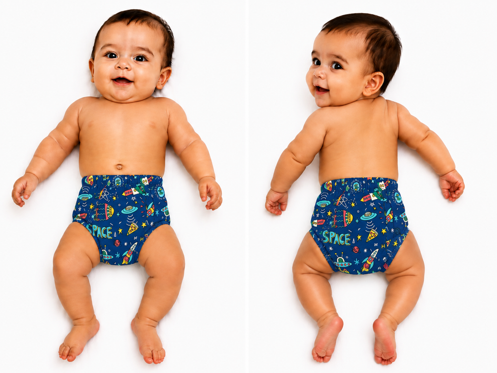 Reusable Baby Cloth Diaper pack of 3 Pieces (Assorted Color and design)