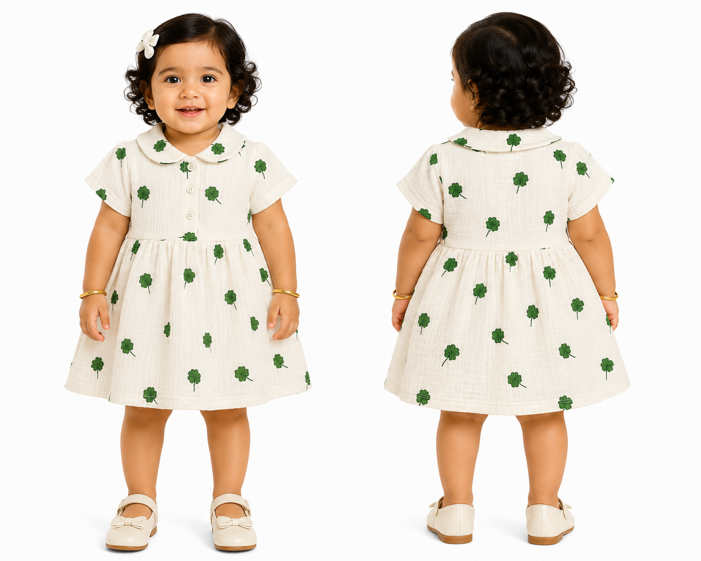Lucky Clover Muslin Dress