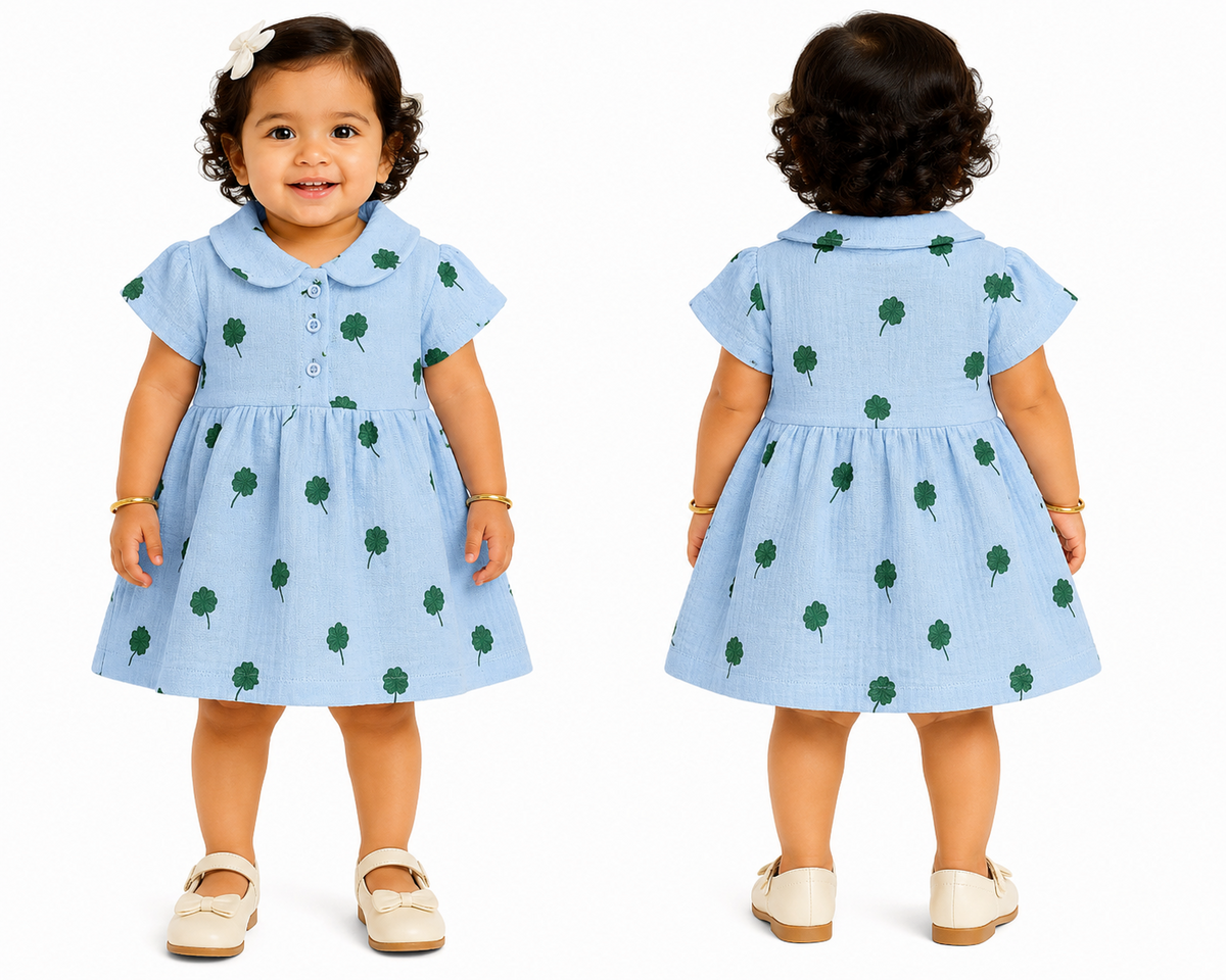 Lucky Clover Muslin Dress